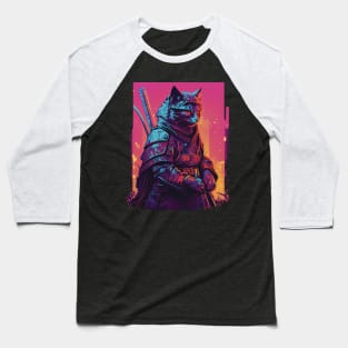 Samurai cat Baseball T-Shirt